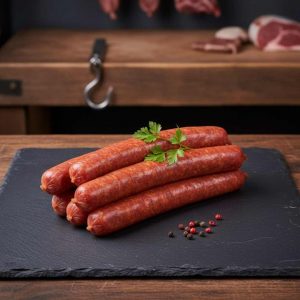 Merguez artisanales – Formule 3kg+ préparées par la Boucherie Le Billot à Saint-Alban, à base de bœuf et d’agneau français
